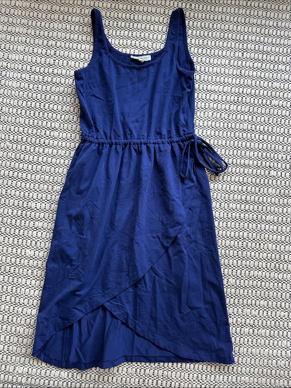 Synergy Organic Clothing Navy Sleeveless Wrap-Detail Midi Dress